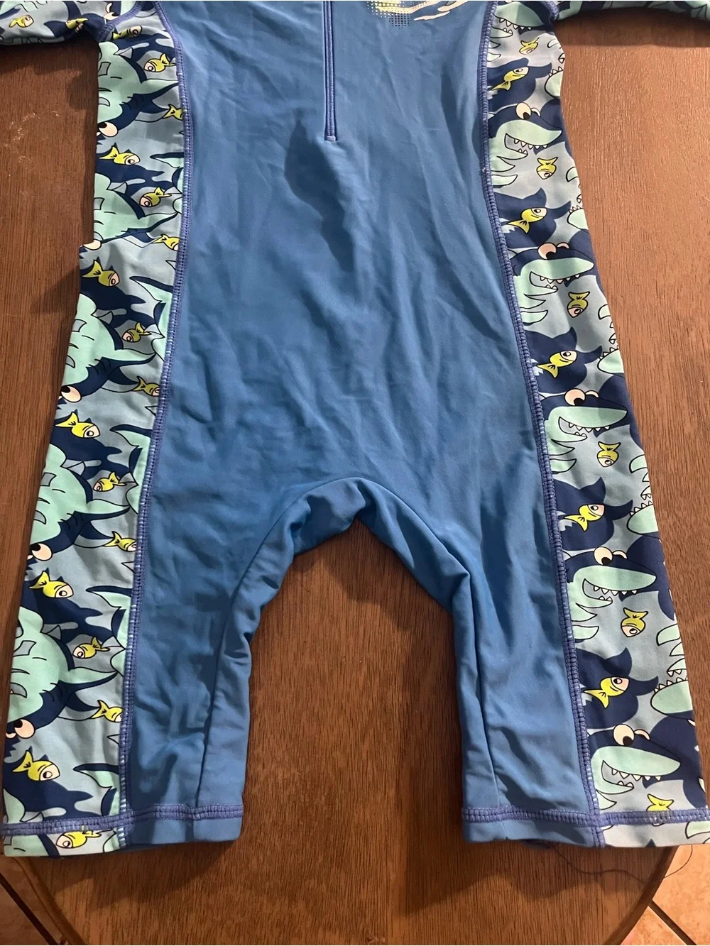 Toddler Shark Print UV Swimsuit 2T – Blue One Piece Swimwear